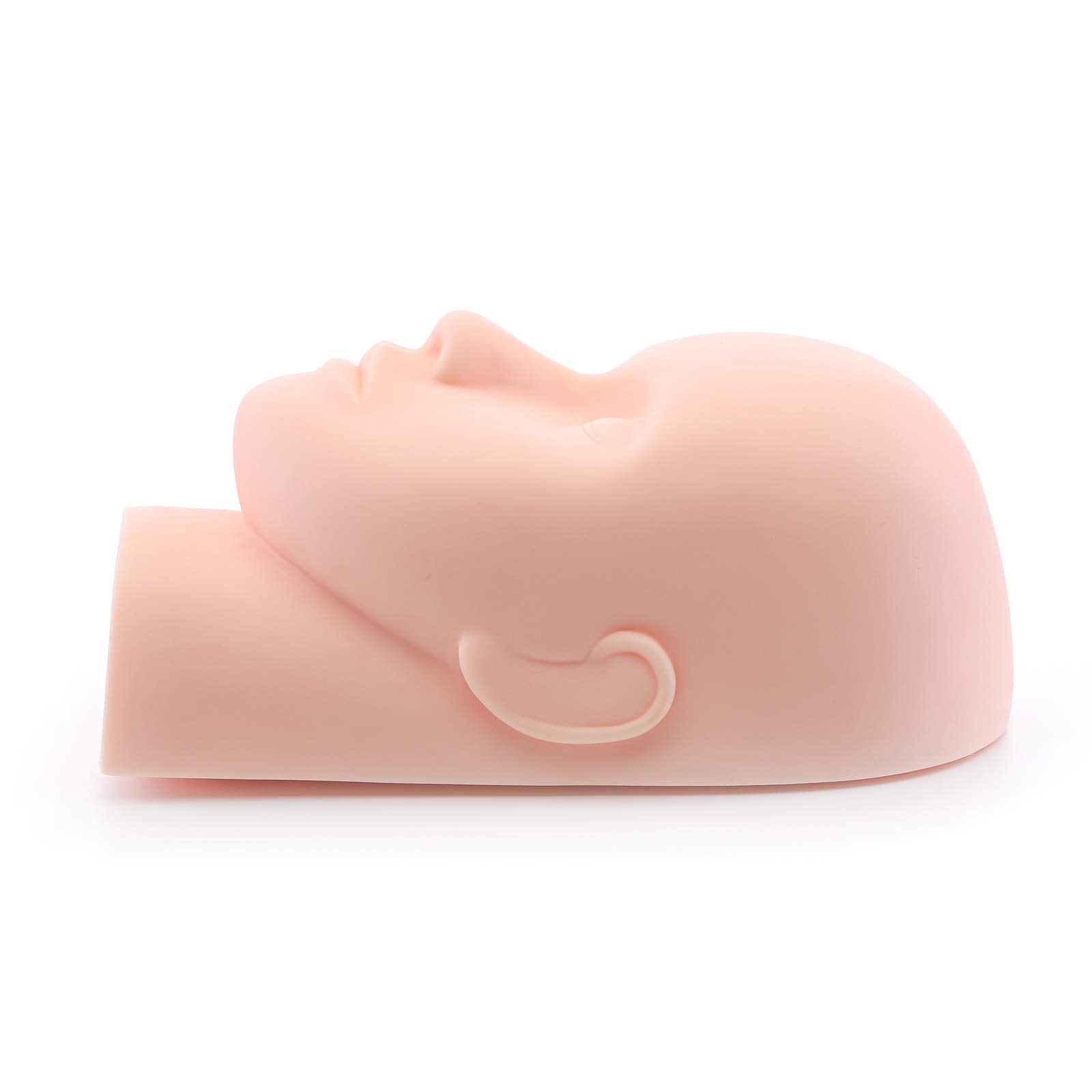 Tan Foraineam 4-Pack Practice Training Head Rubber Cosmetology Mannequin Doll Face Head For Eyelashes Makeup Massage Practice