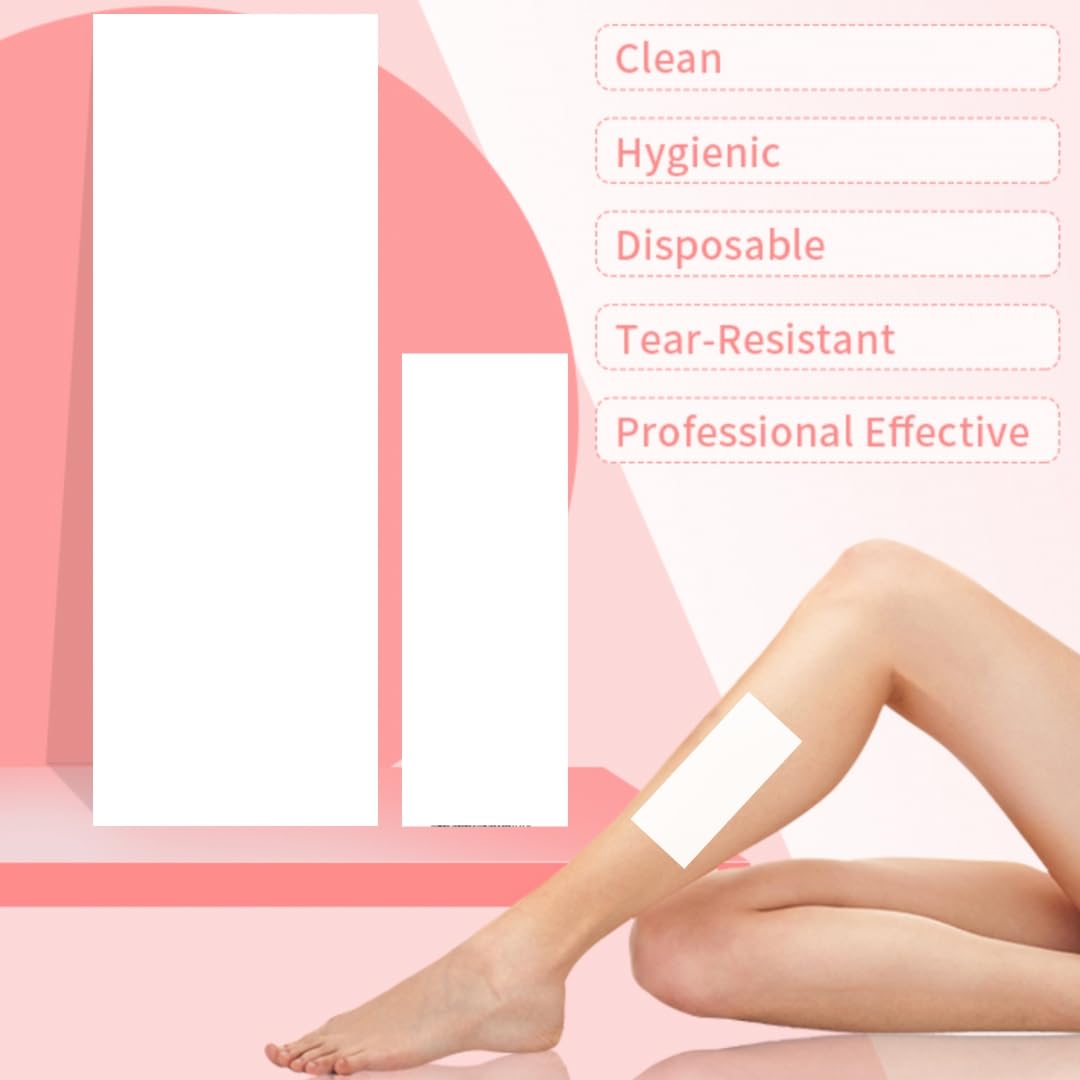 Amira Beauty 200 Pieces Non Woven Wax Strips Hair Removal Waxing Facial Body Epilating Wax Paper Small and Large Multi Size Pack 100 3" X 9" and 100 1.5" X 5" Strips