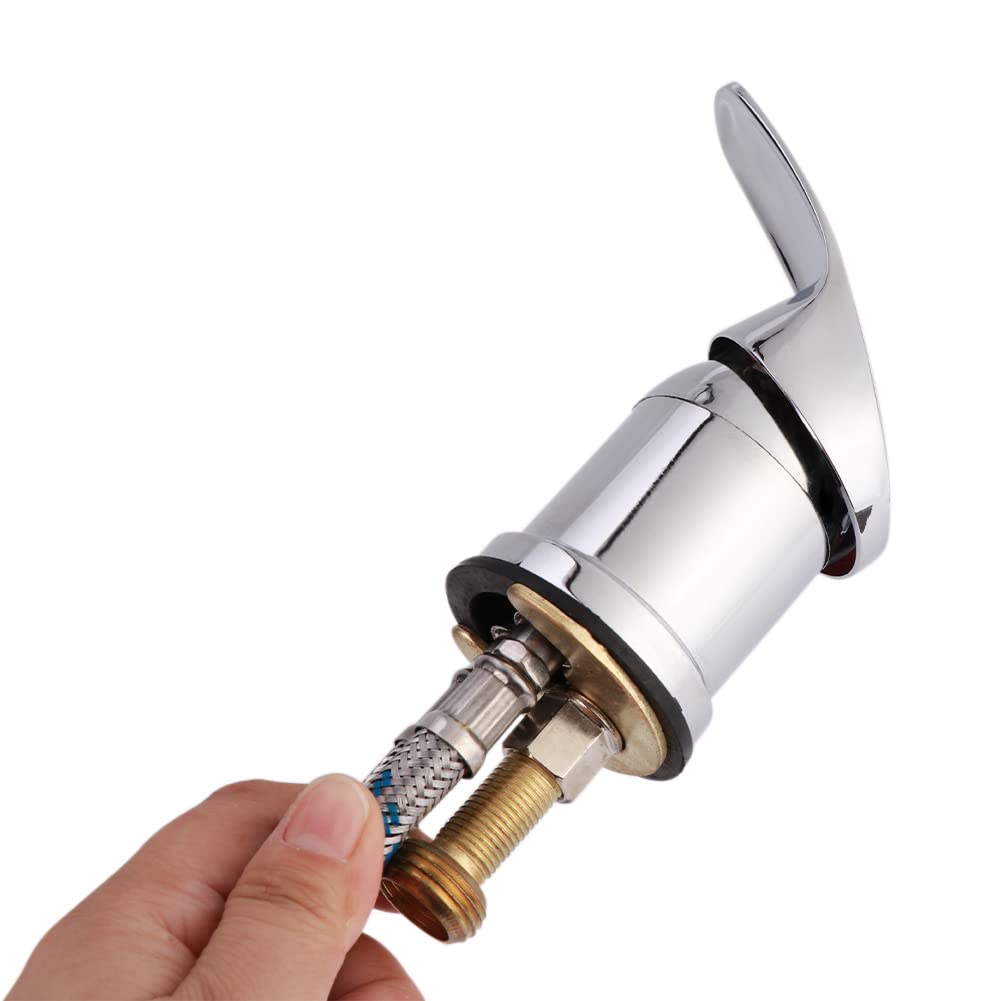Water Faucet Set, Professional Beauty Salon Shampoo Sink Bowl Faucet and Sprayer Kit with Spray Hose, Hair Salon Sink Faucets Sprayer Hose Replacement Set(Silver)