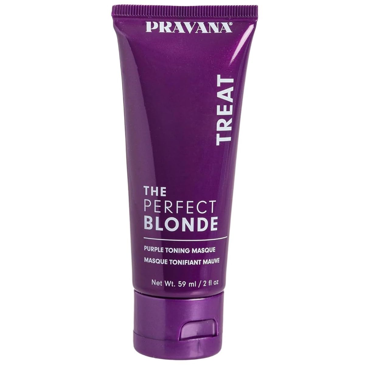Pravana The Perfect Blonde Purple Toning Masque Treatment | Neutralizes Brassy, Yellow Tones | For Color-Treated Hair | Adds Strength, Shine, Elasticity | 2 Fl Oz