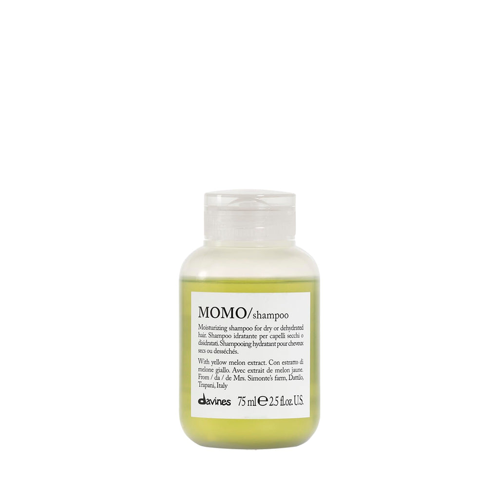 Davines MOMO Shampoo, Nourishing Gentle Cleansing Action for Dry and Dehydrated Hair - Promoting Lasting Hydration, Softness, and Shine with Melon Extract, Travel Size, 2.54 Fl Oz