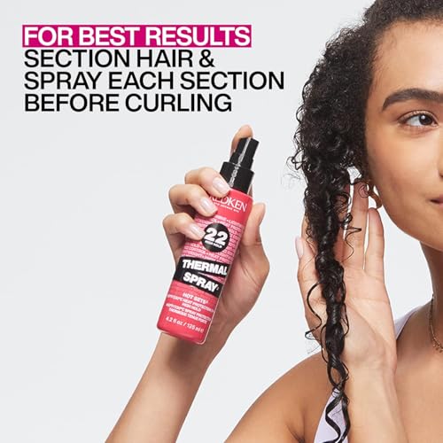 Spray thermique Redken 22 High Hold - Brume fixatrice et protectrice thermique pour fers à friser et à lisser. Contrôle durable des frisottis et protection contre les dommages causés par la chaleur.