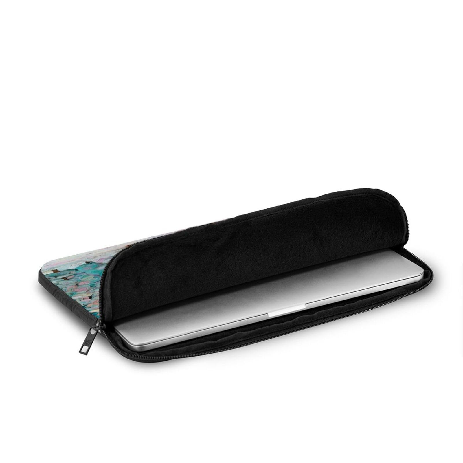 White Smoke 15 Inch Portable And Shockproof Laptop Bag With Unique Enchanted Alcove Print, For Work, University, And Commuting