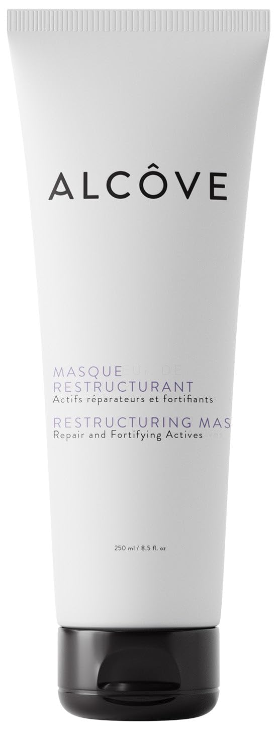 Alcôve - Masque Restructurant - Revitalise et facilite le coiffage - Masque capillaire revitalisant en profondeur à base d'huiles d'avocat et de moringa - Hydrate, répare et fortifie les cheveux abîmés - Sans danger pour la couleur - Vegan - 240 g