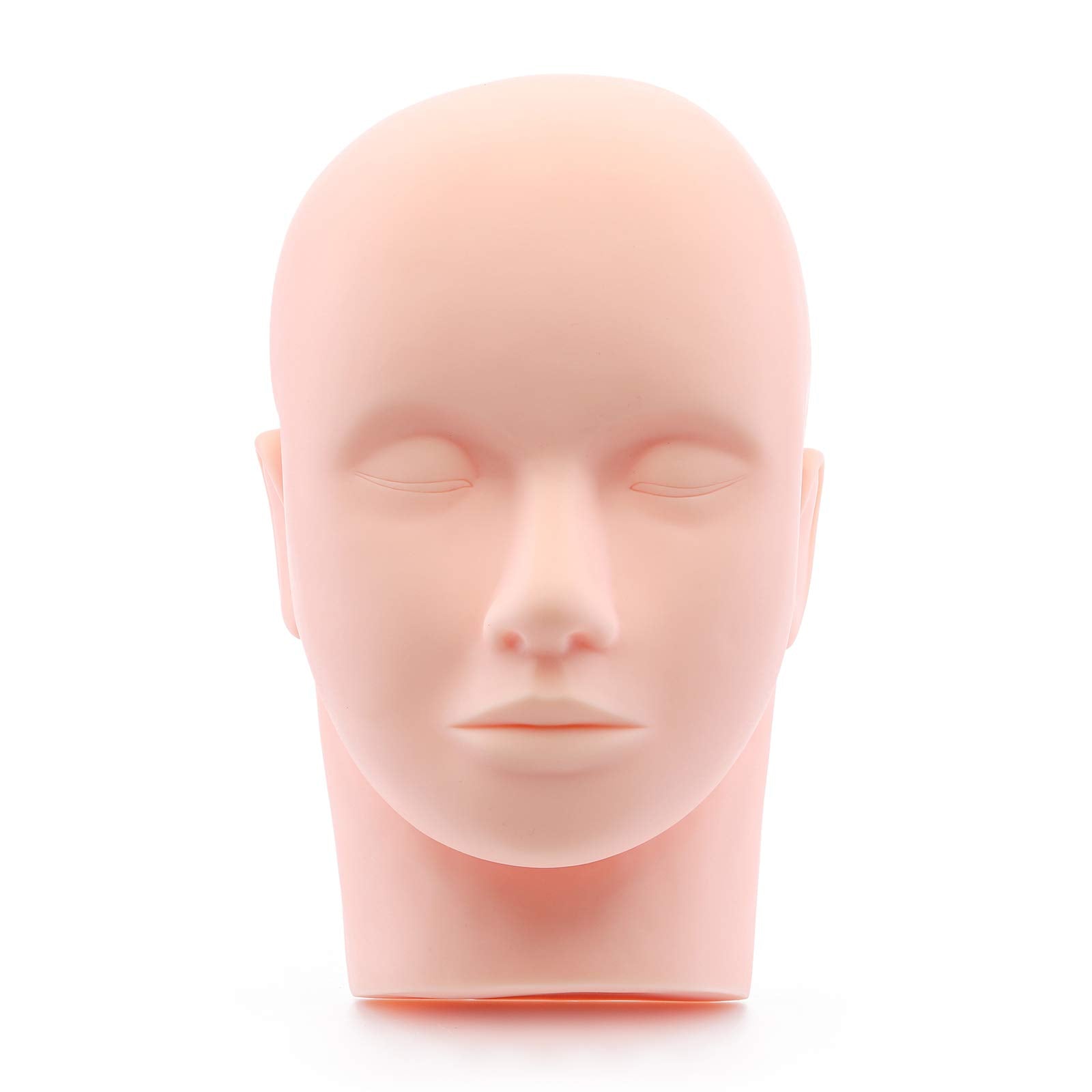 White Smoke Foraineam 2-Pack Practice Training Head Rubber Cosmetology Mannequin Doll Face Head For Eyelashes Makeup Massage Practice