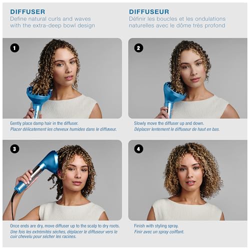 BaBylissPRO Nano Titanium Style/Switch Ionic 5 in 1 Multi-Styler & Hair Blow Dryer Attachments Include-Dryer, Paddle Brush, 1-3/4" Round Brush, Diffuser & Smoothing Attachment, Cold Shot, Hot Air Styler, Dual Voltage