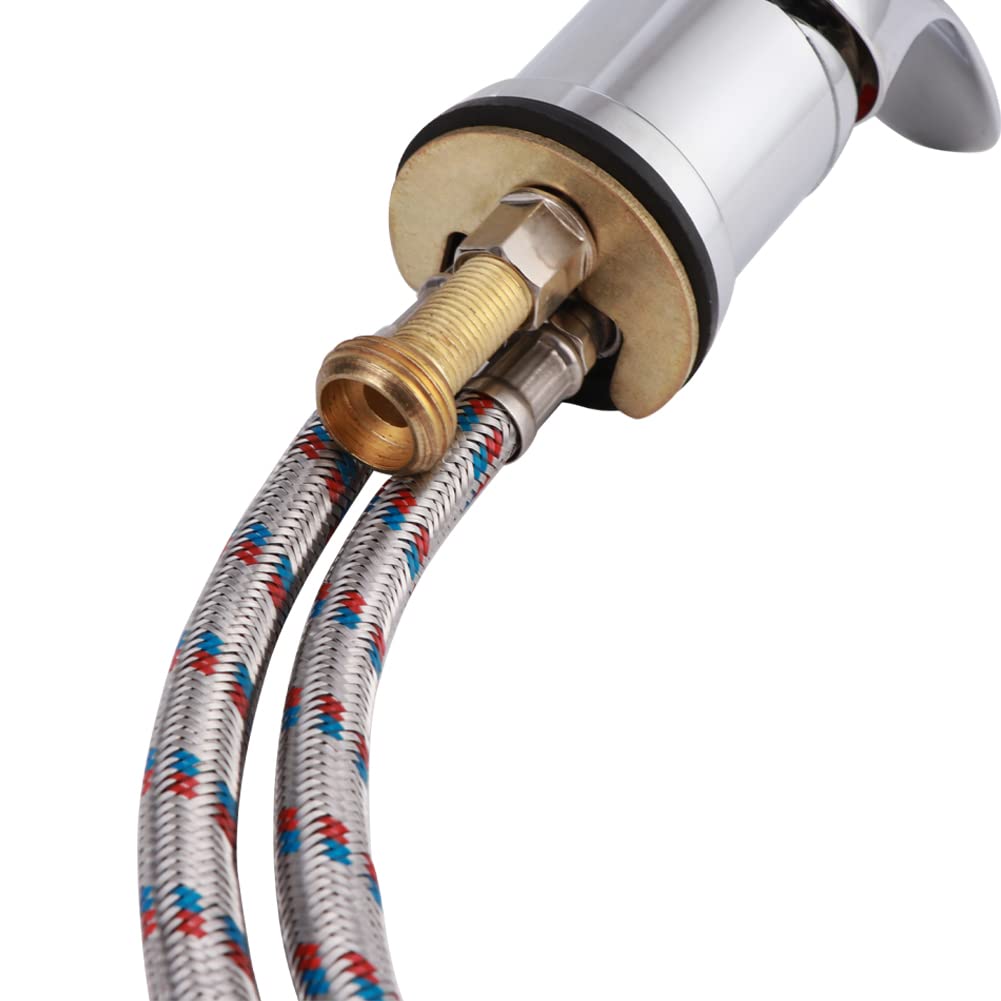 Water Faucet Set, Professional Beauty Salon Shampoo Sink Bowl Faucet and Sprayer Kit with Spray Hose, Hair Salon Sink Faucets Sprayer Hose Replacement Set(Silver)