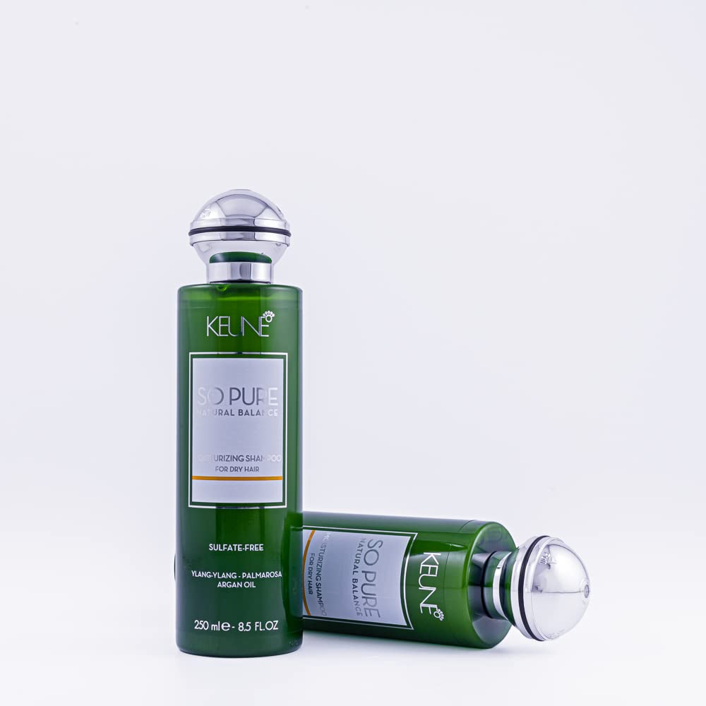 Keune So Pure 保湿洗发水，保湿修复清洁剂，适合干性头发，8.5 液体盎司