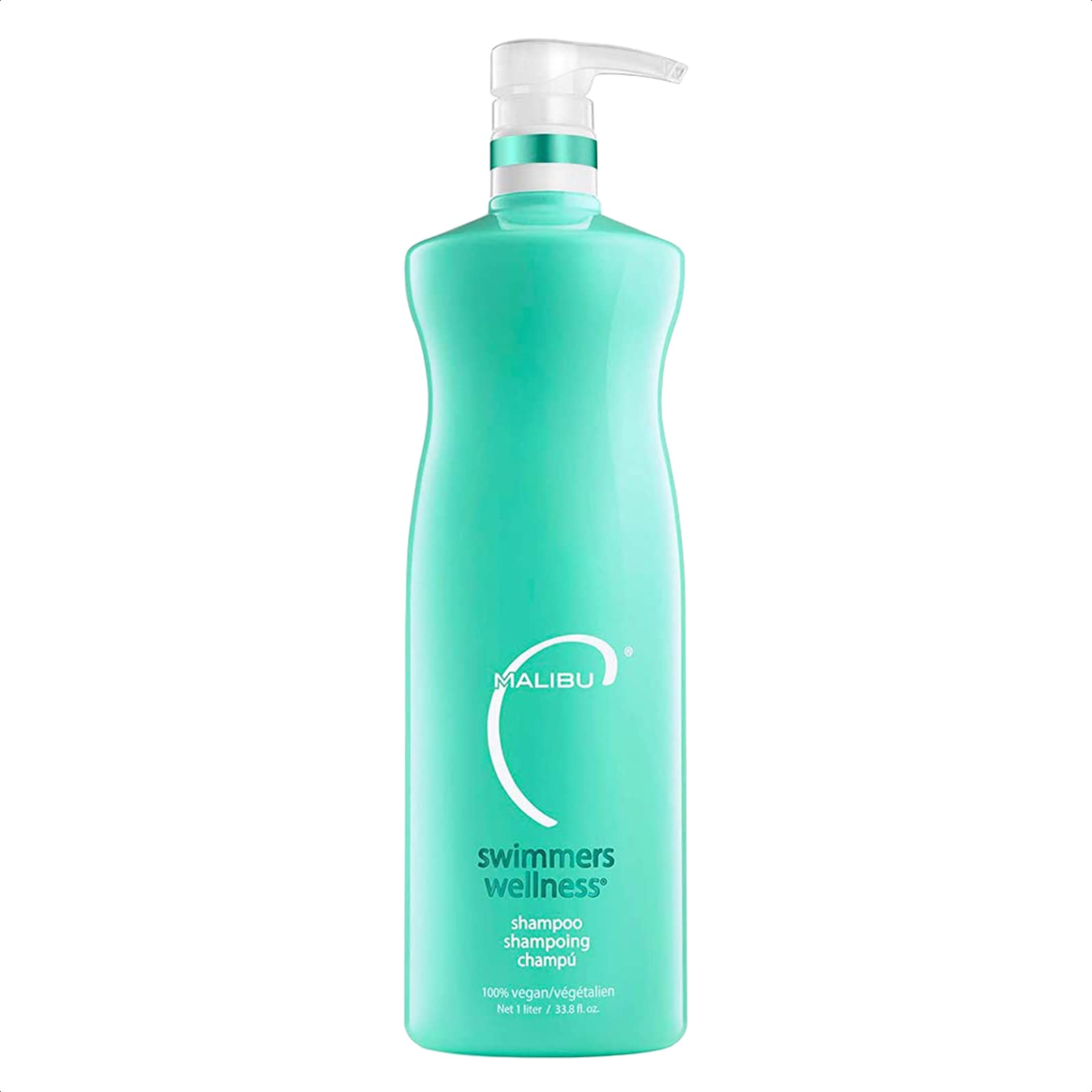 White Smoke Malibu C Swimmers Wellness Clarifying Shampoo for Chlorine & Hair Build Up - Adults & Kids Swim Shampoo to Help Protect Against Pool Element Damage, Retain Moisture, Restore Shine & Texture (33.8oz)