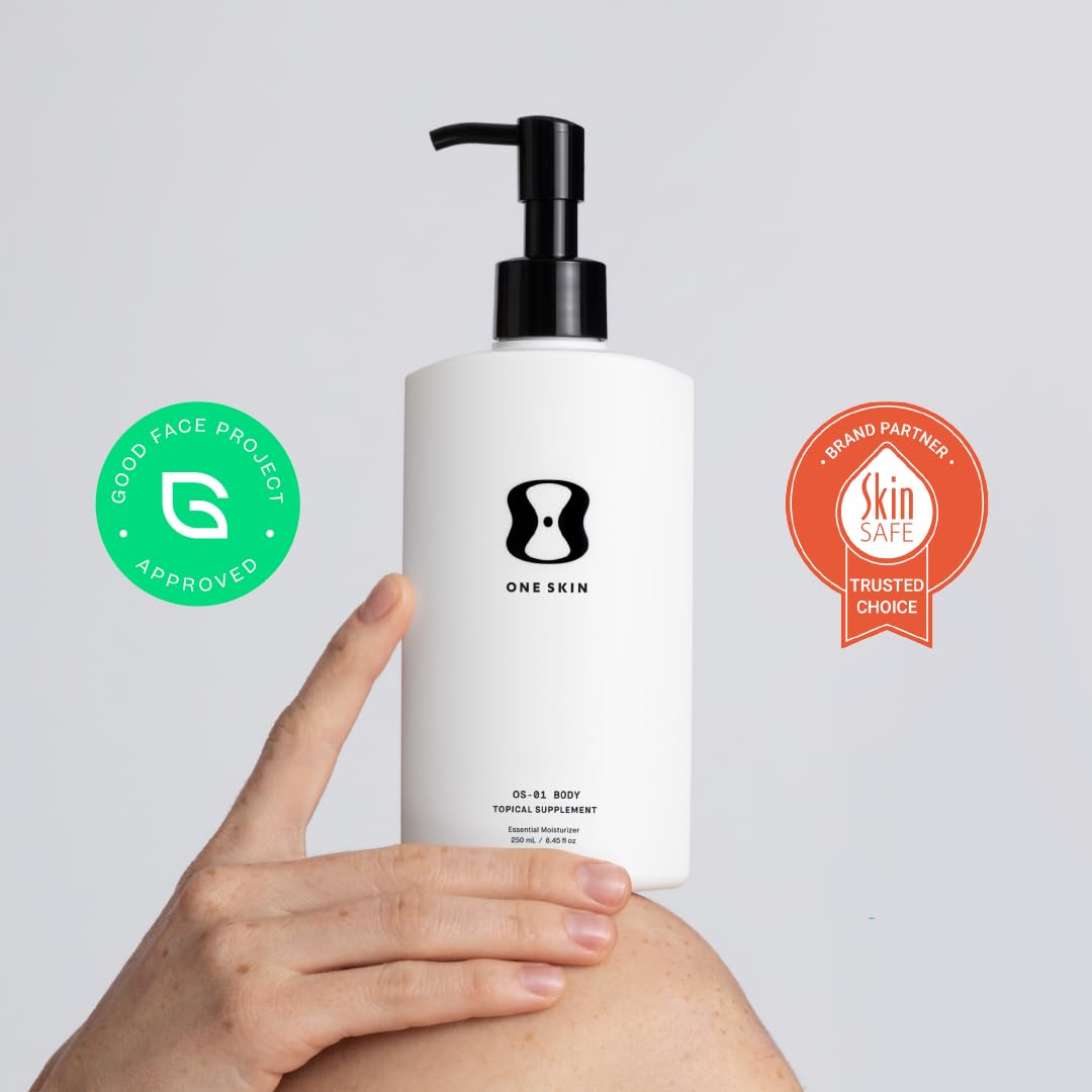 oneskin BODY OS-01 Peptide Topical Supplement & Skin Longevity Age Reversal Moisturizer | Safe for Sensitive Skin, Fragrance-Free, 250 mL / 8.45 oz