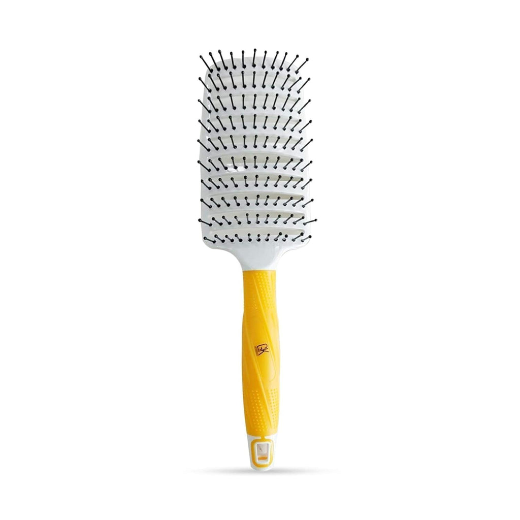 GK HAIR Global Keratin Professional Curved Vented Brush 2.5 Inch for Blow Drying Styling Detangling Vent Brush with Pin Bristles & Non Slip Grip for Long Curly Tangled Straight & Thick Hair - Unisex