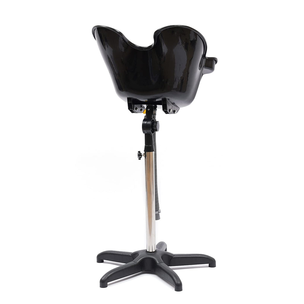 Shampoo Bowl Portable Salon Sink with Adjustable Height and Drain, Hair Washing Basin Salon Chair Barber Deep Bowl with Drain Hose