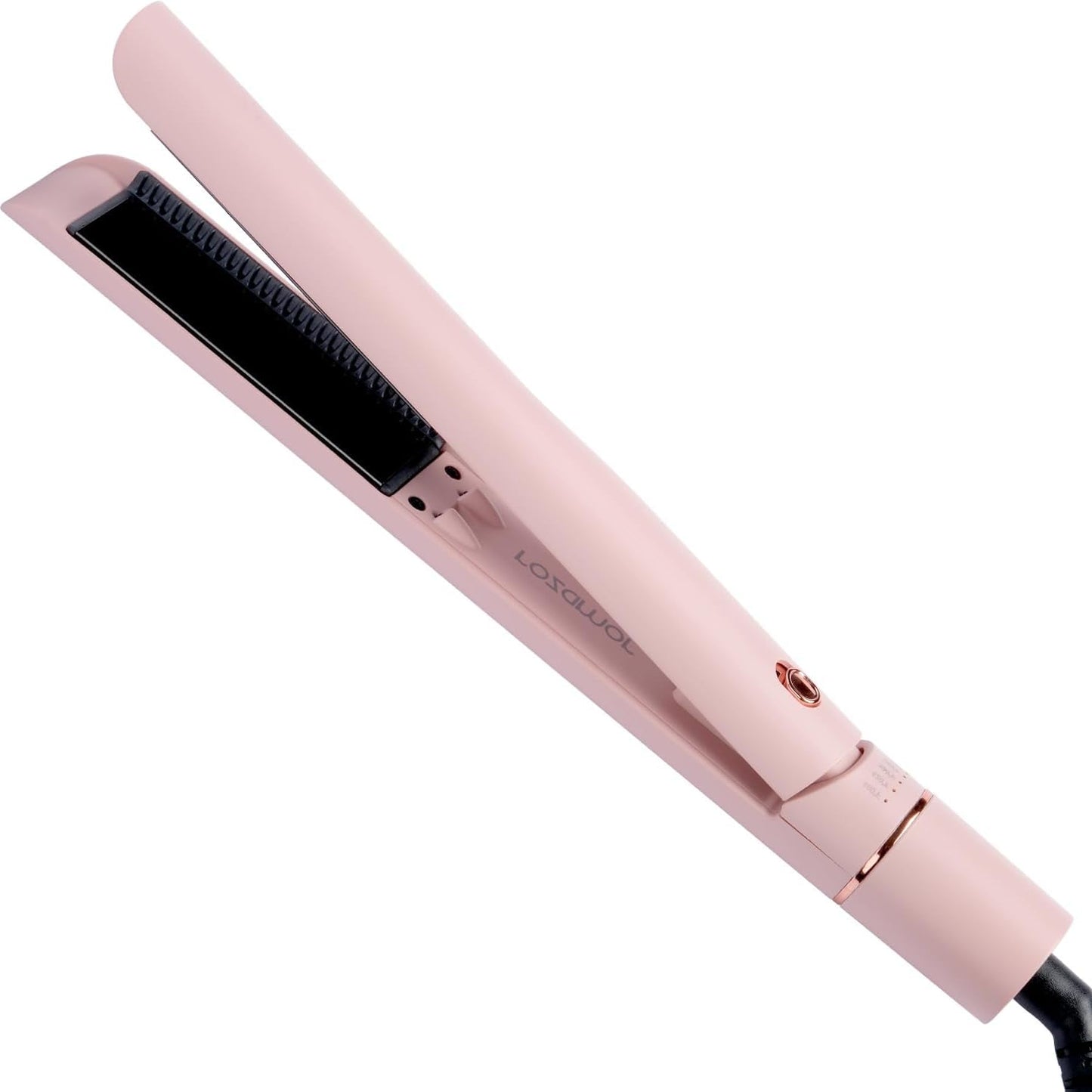 Fer à lisser et boucler Rozamor 2 en 1, fer plat en titane rose, styler anti-brûlure 2,5 cm, ions négatifs infrarouges, coiffures longue durée, double tension
