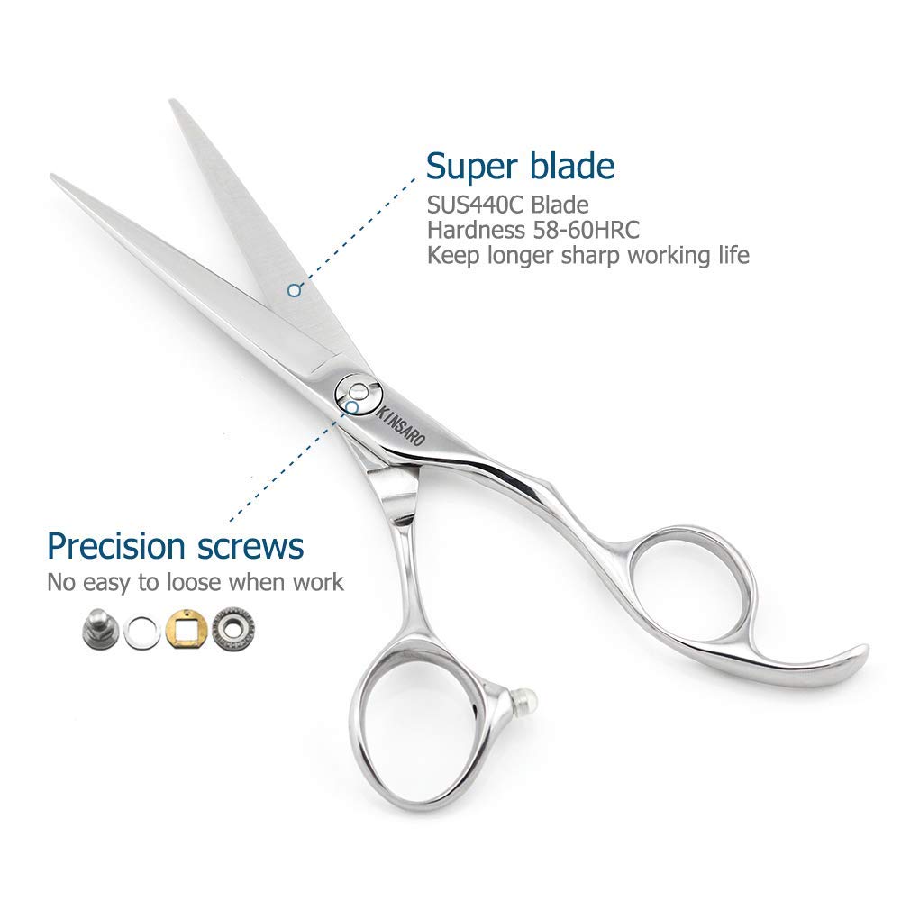 6" Professional Hair Scissors Cutting Shears 440C Hair Cutting Scissors Haircut Scissors Sharp Barber Scissors Barber Shears Convex Edge KINSARO