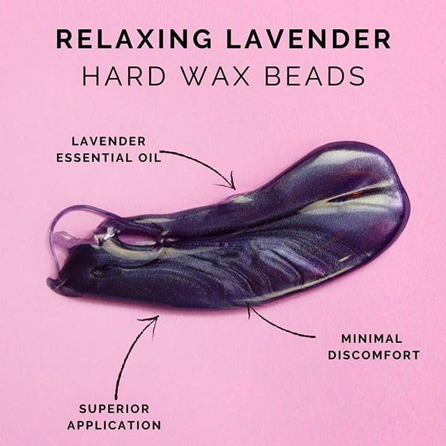 GiGi 硬蜡珠脱毛膏 - 舒缓薰衣草，适用于面部、身体和敏感部位，14 盎司