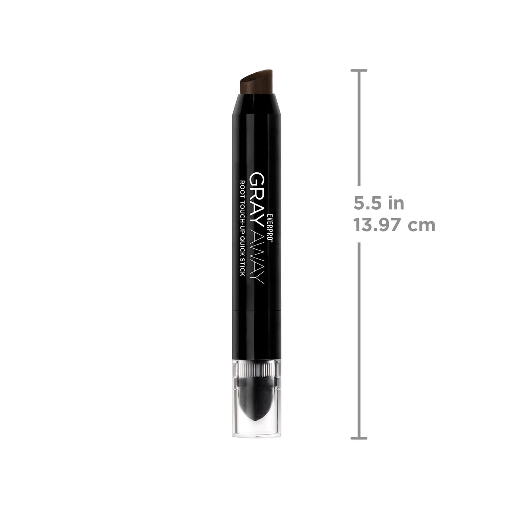 EVERPRO Gray Away Root Touchup Quick Stick, Black/Dark Brown, 0.1 Oz