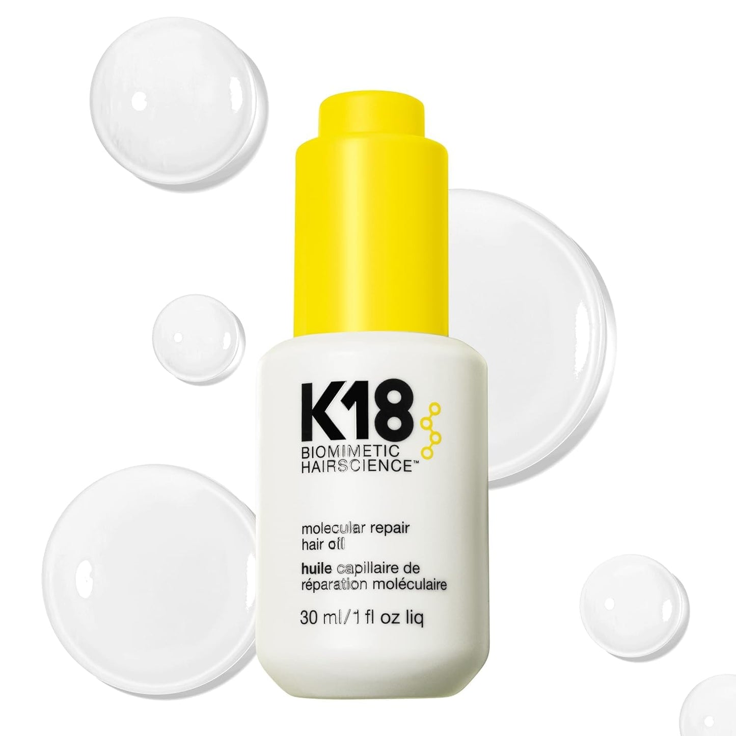 K18 Molecular Repair Hair Oil, Weightless Oil for Stronger, Healthier Hair, Suitable For All Hair Types, 1 Fl Oz