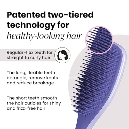 Tangle Teezer Ultimate Detangler Hairbrush for Wet & Dry Hair, Eliminates Knots & Reduces Breakage for All Hair Types, Amazon Exclusive Lilac Purple