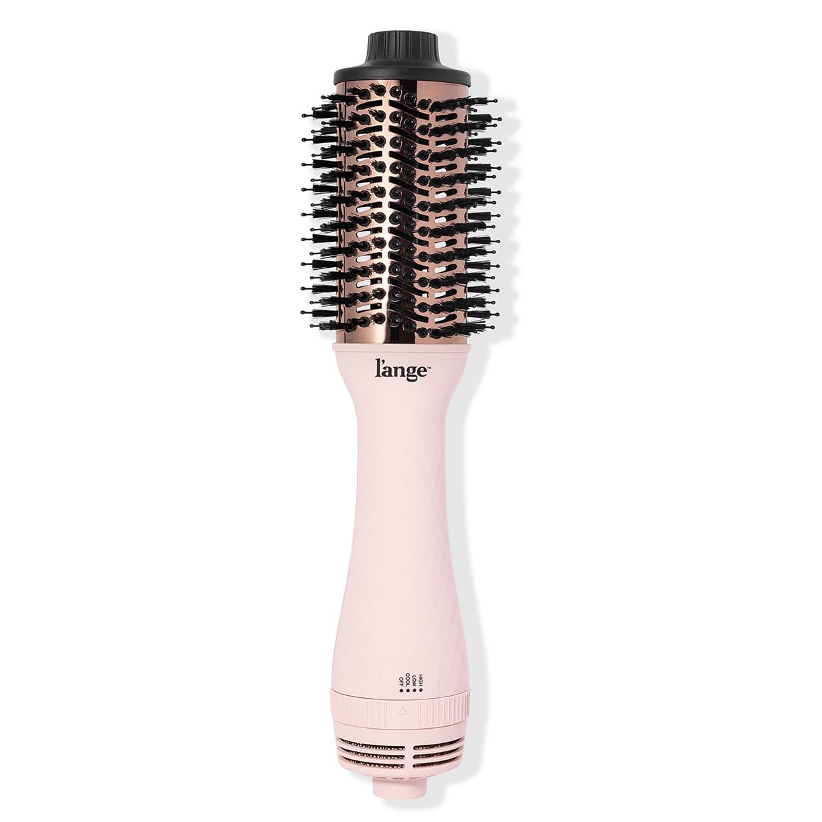 L'ANGE HAIR Le Volume 2-in-1 Titanium Blow Dryer Brush | Hot Air Brush in One with Oval Barrel | Hair Styler for Smooth, Frizz-Free Results for All Hair Types ((Blush - 60mm))