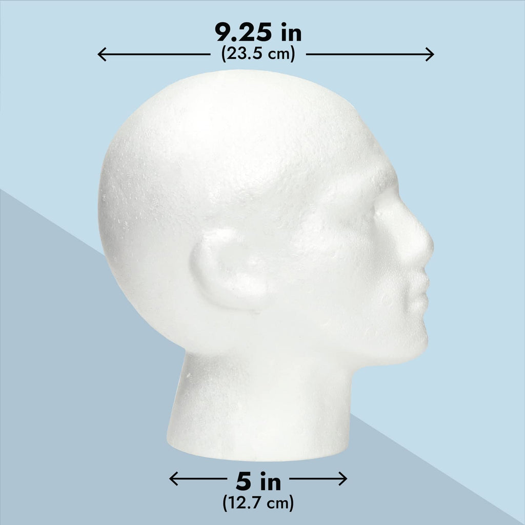 Juvale Mannequin Head for Masks, Hats, Wigs - White, 9.25 x 7 x 11 in - Foam Head Wig Stand & Hat Display