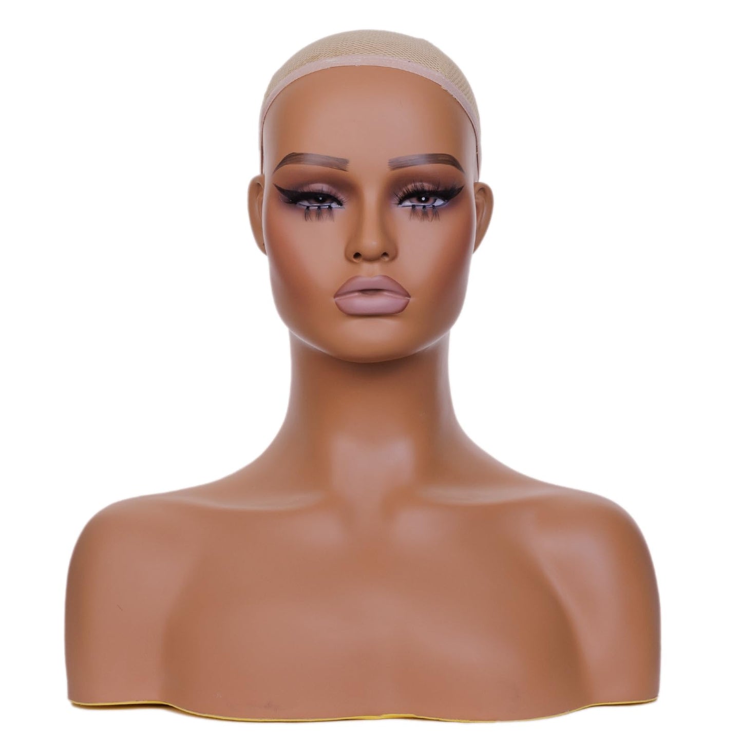 JINGFA Femal Wig Head Realistic Mannequin Head with Shoulders for Wig, Hat, and Sunglass Displaying