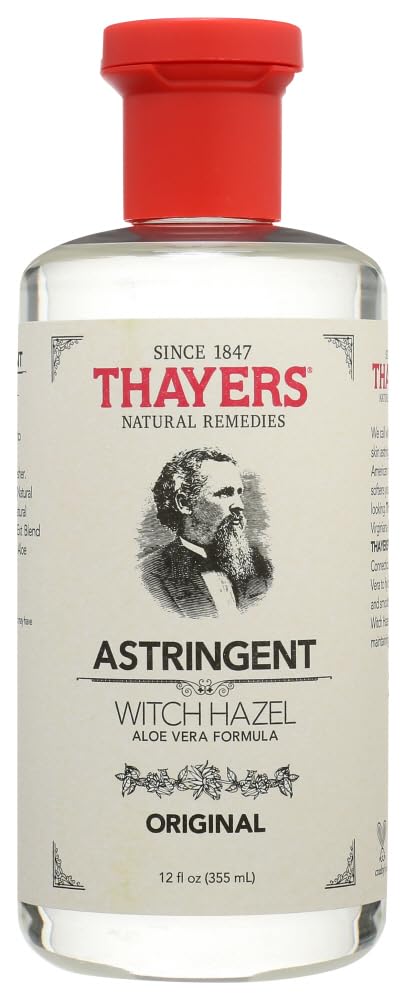 Thayers Witch Hazel with Aloe Vera, Original Astringent 12 oz (Pack of 4)