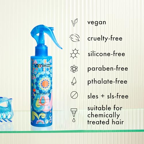 amika Hydro Rush Intense Moisture Leave-In Conditioner with Hyaluronic Acid, 200 ml