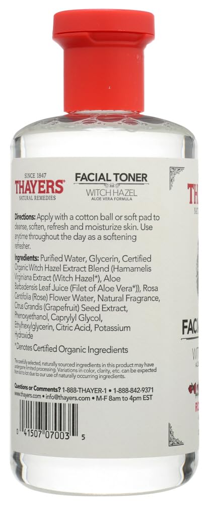 White Smoke Thayers Alcohol-Free Rose Petal Soothing Witch Hazel for Face & Skin with Aloe Vera UcvrXn, 3Pack (12 oz)