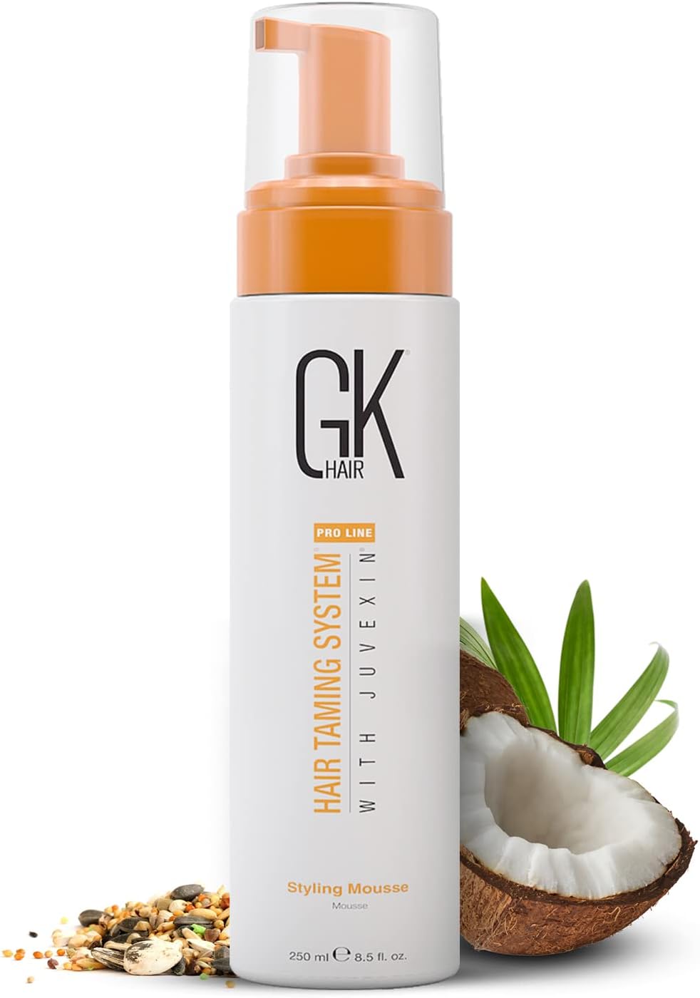 Mousse coiffante volumisante à la kératine GK HAIR (250 ml) - Améliore les boucles, ajoute du volume, une tenue moyenne et booste la brillance. Mousse hydratante anti-frisottis pour tous types de cheveux - Unisexe.