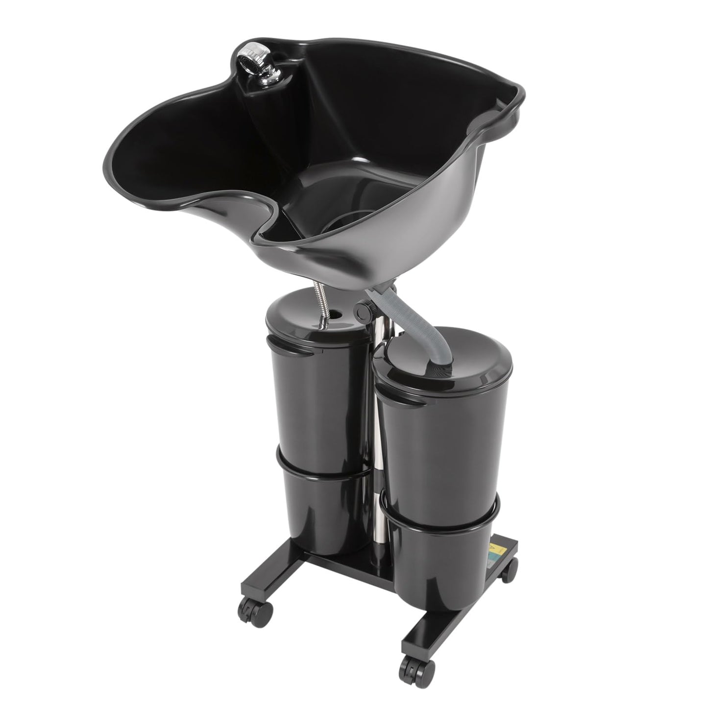 White Smoke Portable Shampoo Bowl with Electric Pump, Hair Washing Tray for Sink at Home, Plastic Shampoo Unit with 2 Bucket and Drain Hoses for Home, Beauty Salon, Spa, Barber Shop
