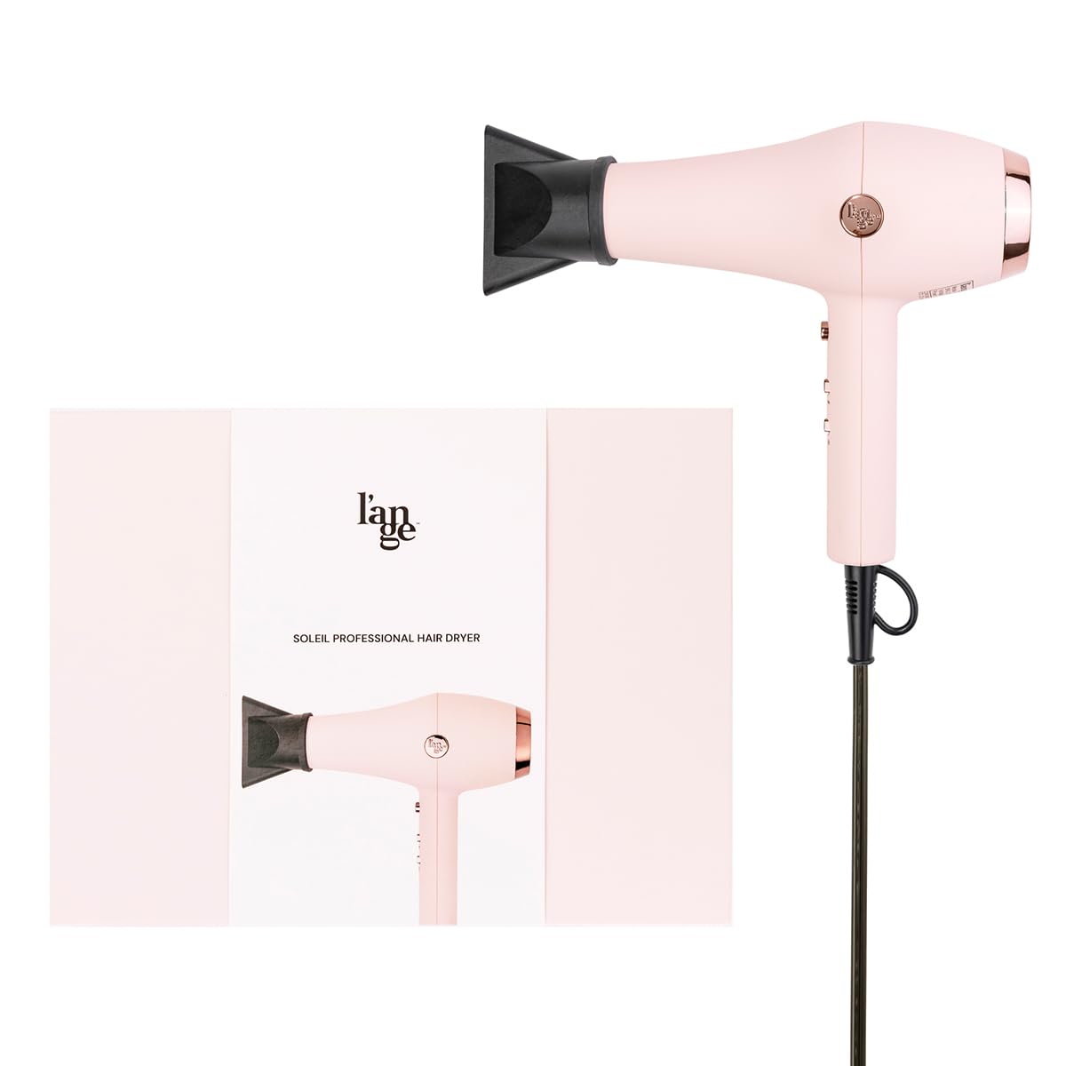 Sèche-cheveux professionnel L'ANGE HAIR Soleil | 3 réglages de chaleur et 2 réglages de flux d'air | Air froid pour une coiffure impeccable | Cordon professionnel | Cheveux légers et lissés (Blush)