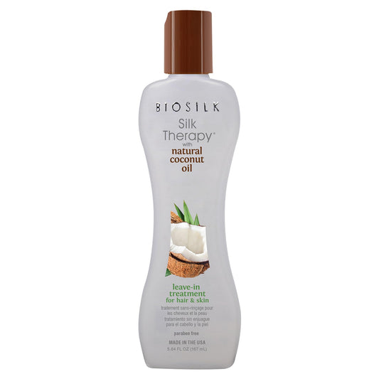 Gray BioSilk Silk Therapy with Natural Coconut Oil, Leave-In Hair Treatment Cream for Frizz Control & Shine, Strengthens & Smooths Dry, Damaged Hair, Sulfate-Free, Paraben-Free, Cruelty-Free, 5.64 Fl Oz