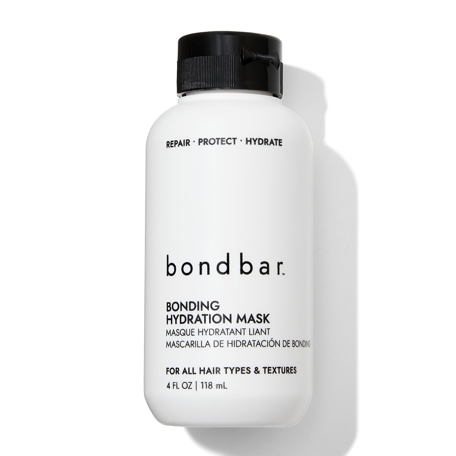Light Gray Bondbar Bonding Hydration Mask for Damaged Hair, Adds Volume, Smooths Hair, Hydrates All Hair Types & Textures, Vegan, CrueltyFree, 4 Fl. Oz.