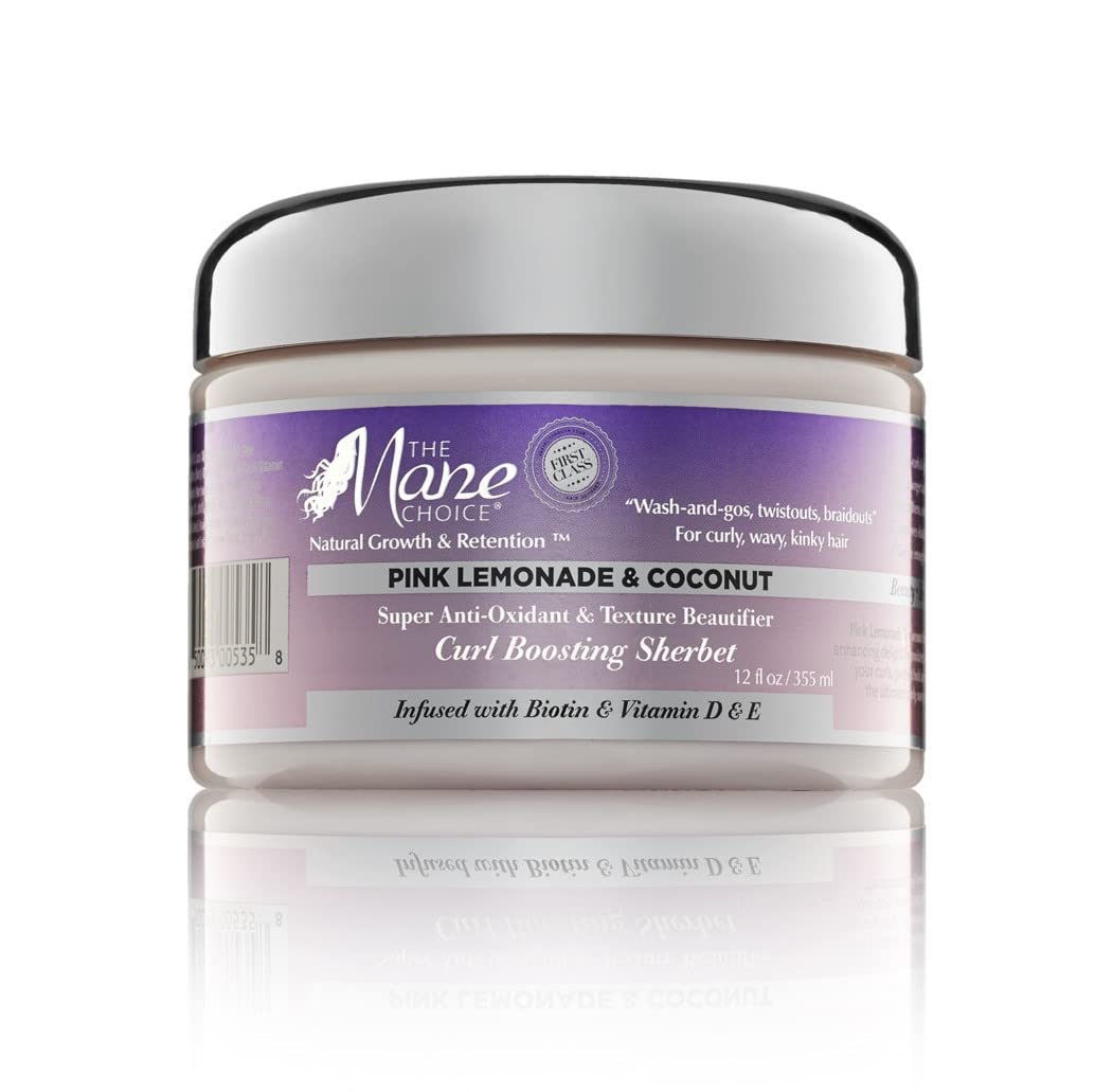 The Mane Choice Pink Lemonade Super Antioxydant et Embellisseur de Texture Sorbet Boosteur de Boucles, 12 oz