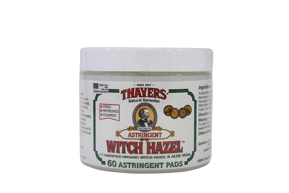 Gray Thayer Witch Hazel Astringent Pads, Original, 60 Count, Pack of 3