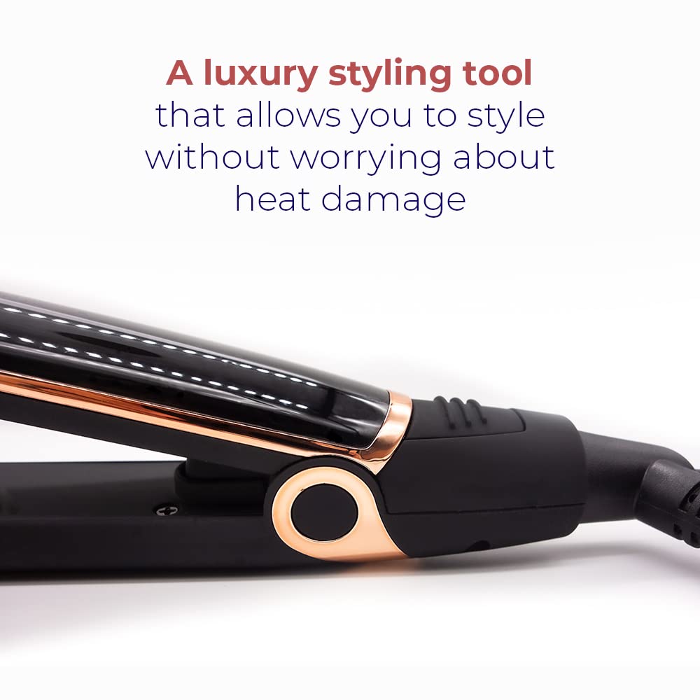 SRI Infrarose Titanium Styler – Professional Flat Iron with Floating Plates to Reduce Pulling – Hair Straightener for Curly, Damaged, Fine Hair, All Hair Types – Durable Design.