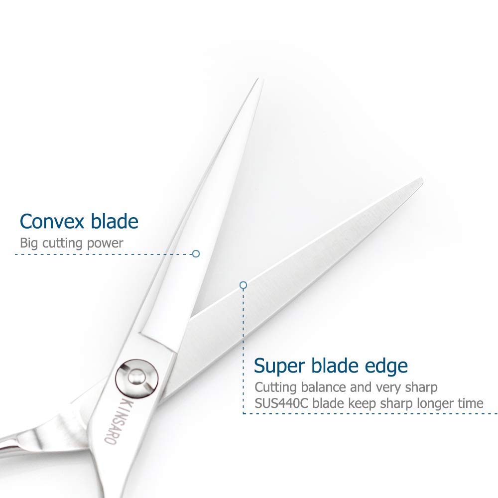 6" Professional Hair Scissors Cutting Shears 440C Hair Cutting Scissors Haircut Scissors Sharp Barber Scissors Barber Shears Convex Edge KINSARO