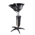 HinLIaDa Portable Shampoo Bowl, Height-Adjustable Hair Washing Sink, Salon Deep Shampoo Basin Sink for Washing Hair, Barber Salon Spa Beauty Sink Equipment Unit with Drain Pipe and Bucket (Black)