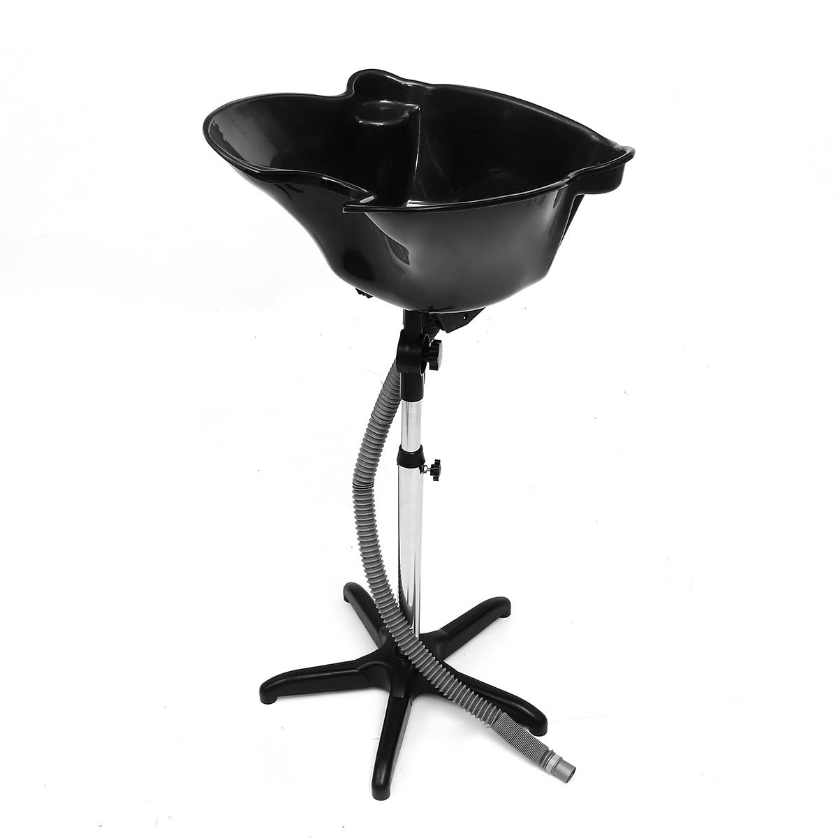 White Smoke TOSCARA Portable Hairdressing Sink with Adjustable Height - Salon Shampoo Bowl, Lightweight Barber Basin, Chrome Steel & Durable Mobile Hair Washing Unit for Beauty Salons, Home Styling & Spa Use 22L