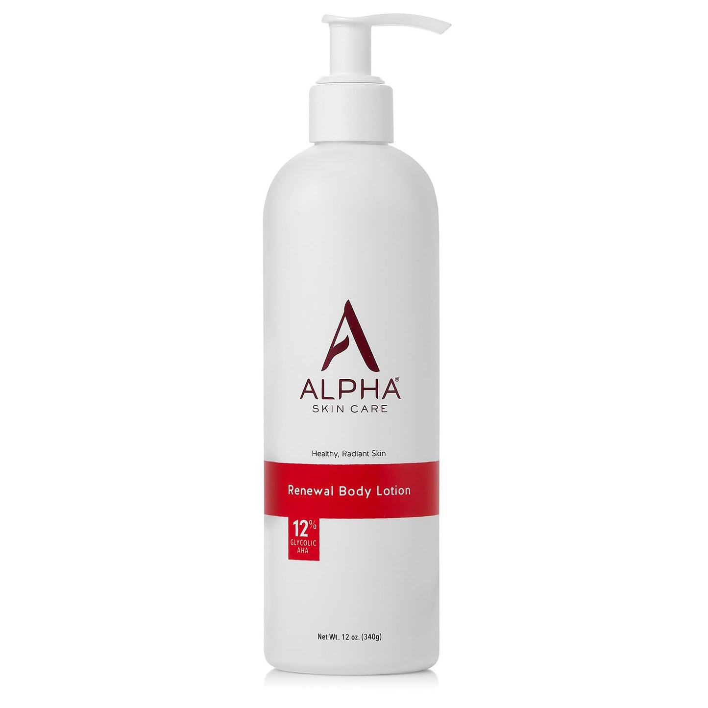 Lotion revitalisante pour le corps Alpha Skin Care avec 12 % d'AHA glycolique, hydratant quotidien multi-usages simple et efficace, hydrate et exfolie avec anti-âge, 12 oz