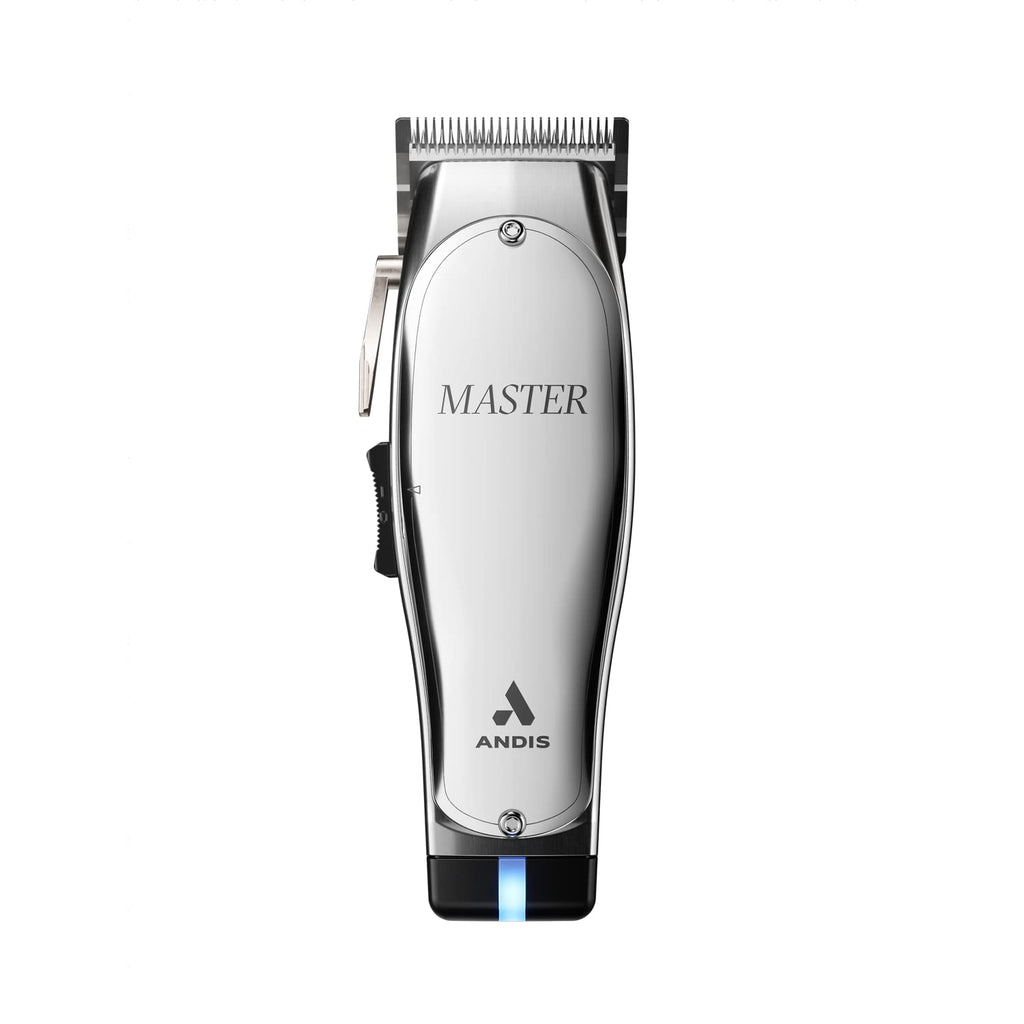 Andis 12660 Professional Master Corded/Cordless Hair Clipper, Adjustable Carbon Steel Blade Hair Clipper for Close Cutting, Silver