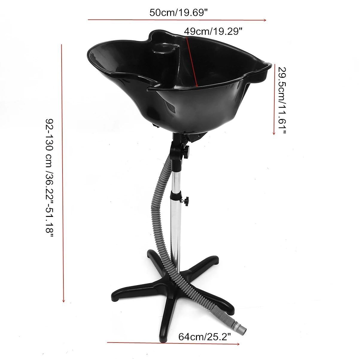 White Smoke HorizonMart - Portable Hairdressing Sink - Adjustable Height Salon Shampoo Bowl | Hair Washing Sink with Drain Hose for Home & Professional Use!