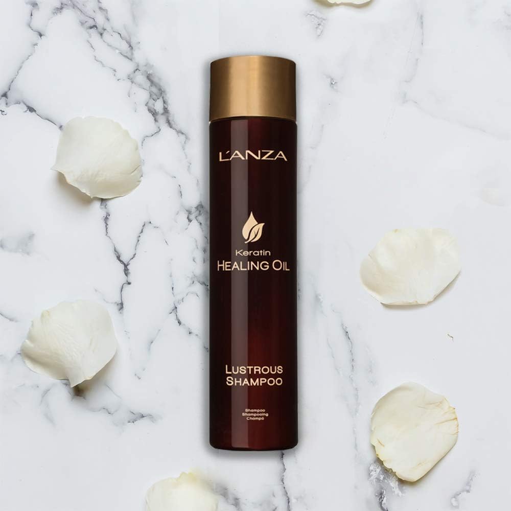 L'ANZA Keratin Healing Oil Lustrous Shampoo for Dry Damaged Hair, Moisture Shampoo Nourishes & Boosts Hair Shine & Strength, Sulfate Free, Cruelty Free Shampoo & Paraben Free Hair Care