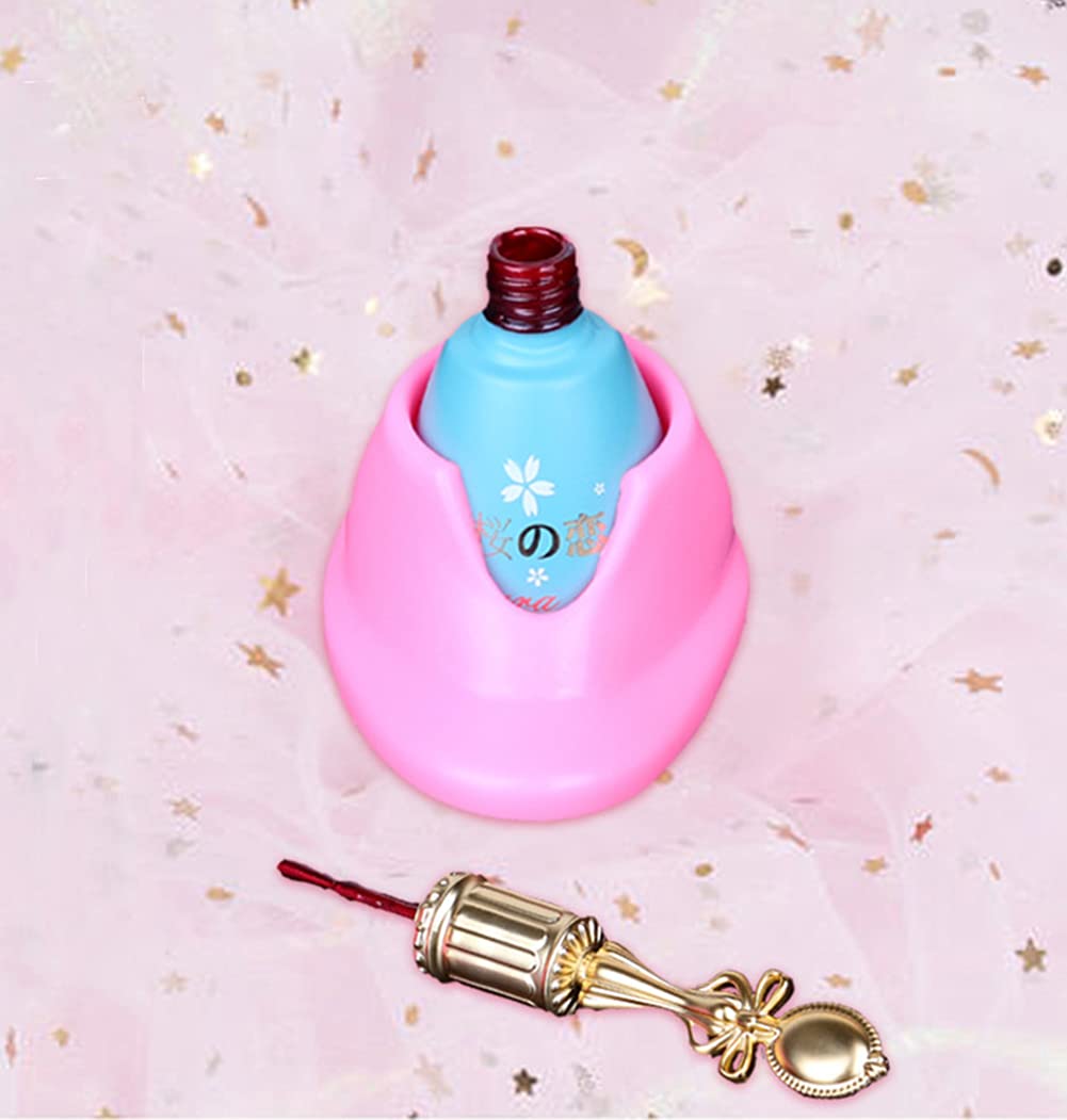 SUKPSY 4 Pcs Soft Rubber Nail Polish Bottle Holder Anti-spill Bottle Stand Manicure Display Tools Nail Art Supplies for Nail Organizer Display