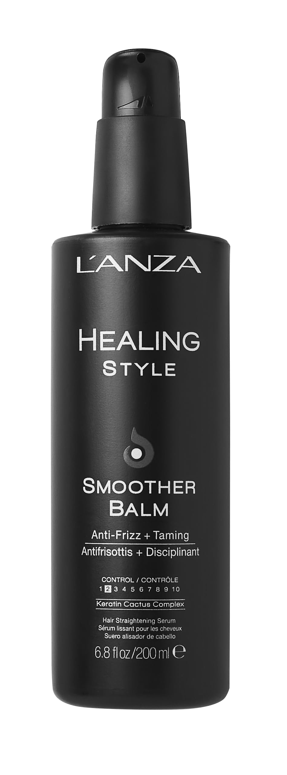 L'ANZA Healing Style Smoother Balm, New & Improved Keratin Hair Treatment & Hair Straightener Serum, Heat Protection & Anti Frizz Formula, for Curly, Frizzy & Wavy Locks