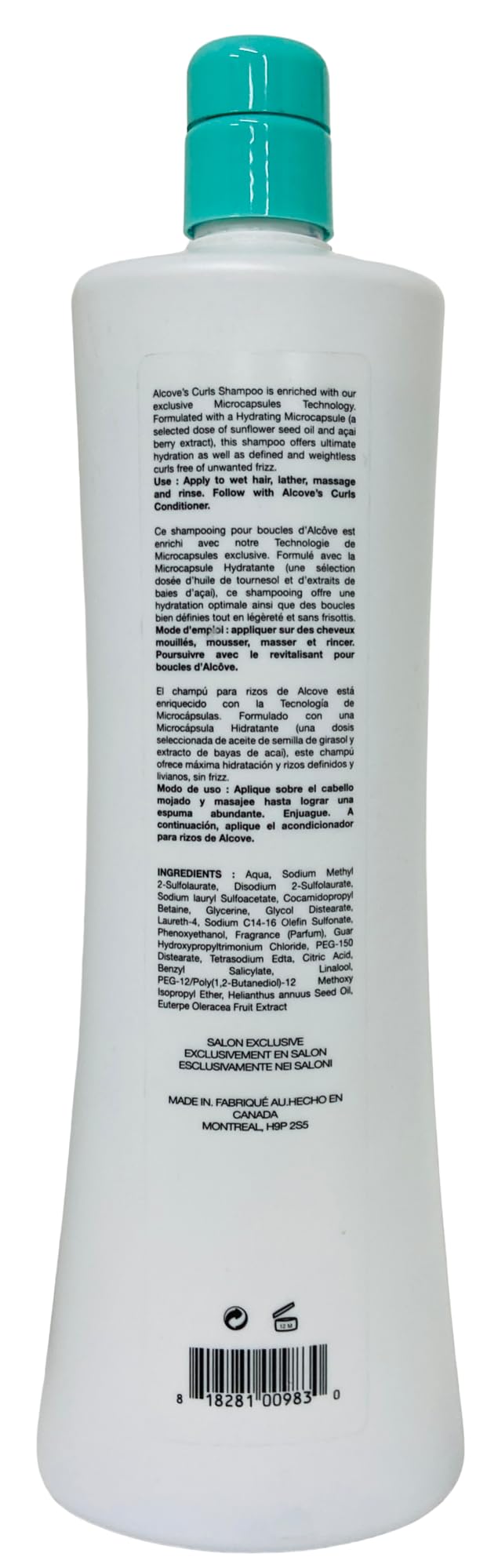 Alcove Oligo 卷发洗发水 32 液体盎司/1 升