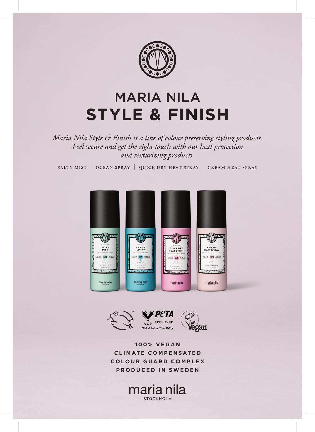 Thistle Maria Nila Ocean Spray, Hold 3/5, For Textured Natural Beach Waves, 100% Vegan & Sulfate/Paraben free, 5.1 Fl Oz