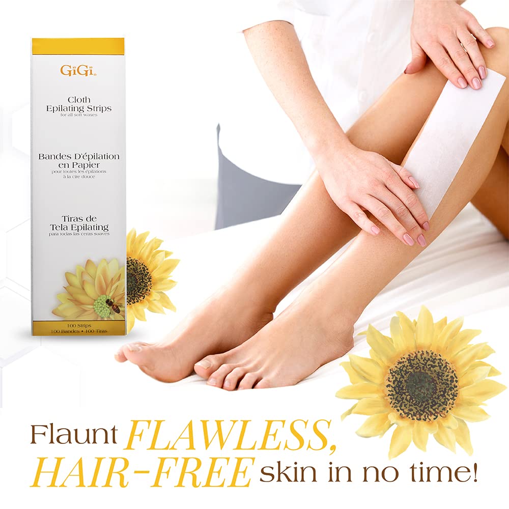 GiGi 无纺布脱毛蜡纸 - 大号脱毛蜡纸，适用于手臂、腿部、胸部和比基尼线，100 条
