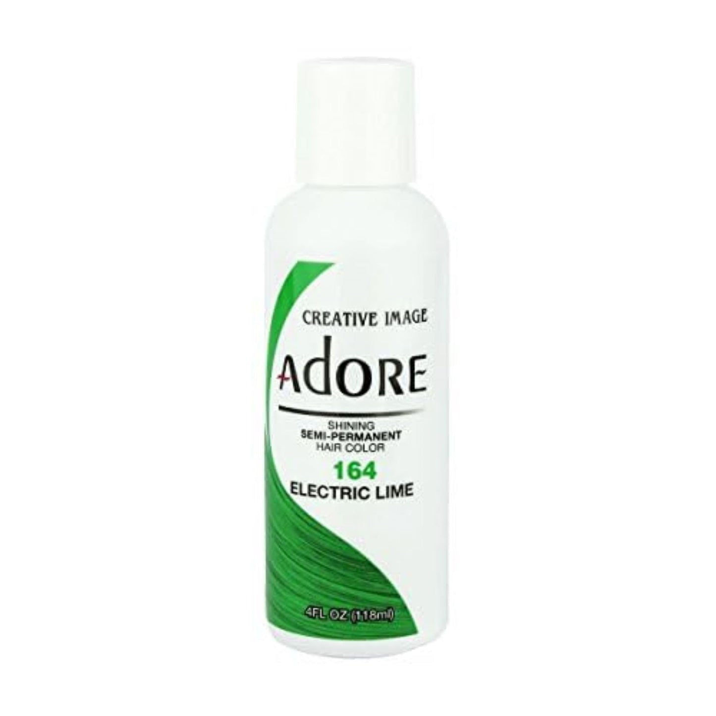 Adore Semi Permanent Hair Color - Vegan and Cruelty-Free Green Hair Dye - 4 Fl Oz - 164 Electric Lime (Pack of 1)
