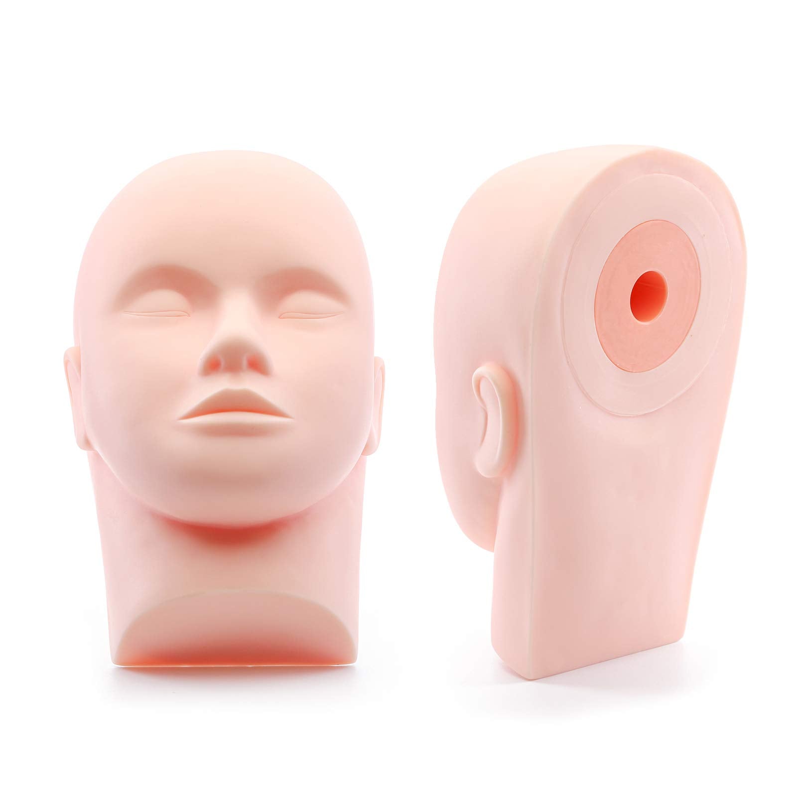 White Smoke Foraineam 4-Pack Practice Training Head Rubber Cosmetology Mannequin Doll Face Head For Eyelashes Makeup Massage Practice
